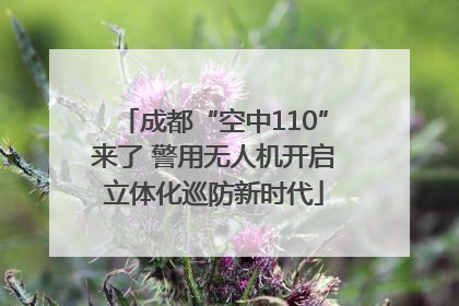 成都“空中110”来了 警用无人机开启立体化巡防新时代